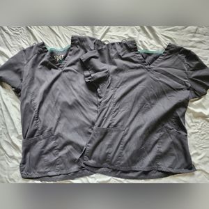 Two IRG Charcoal Scrub Tops size Medium